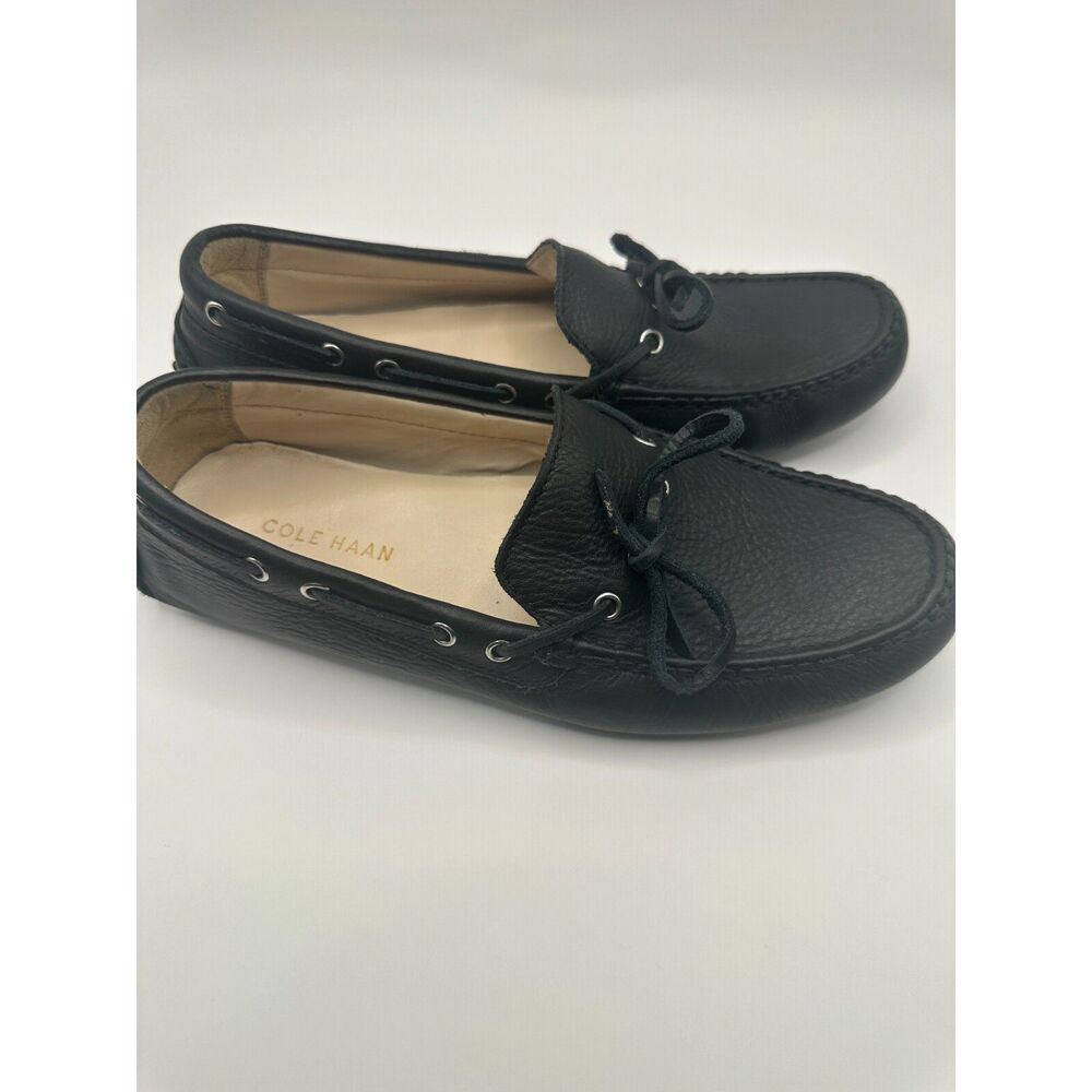 Cole Haan Leather Loafer for Women US Sz 6 Bow String Accent Black - Picture 3 of 6